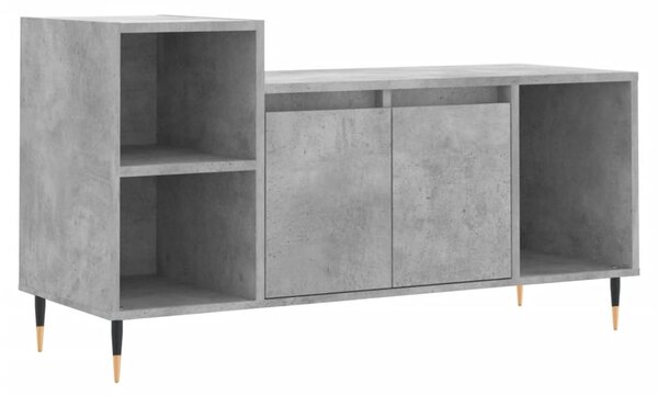 Betonszürke szerelt fa TV-szekrény 100 x 35 x 55 cm
