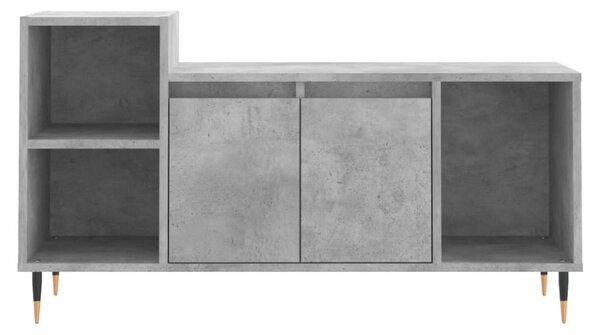 Betonszürke szerelt fa TV-szekrény 100 x 35 x 55 cm