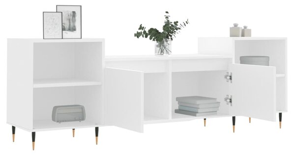Fehér szerelt fa TV-szekrény 160 x 35 x 55 cm