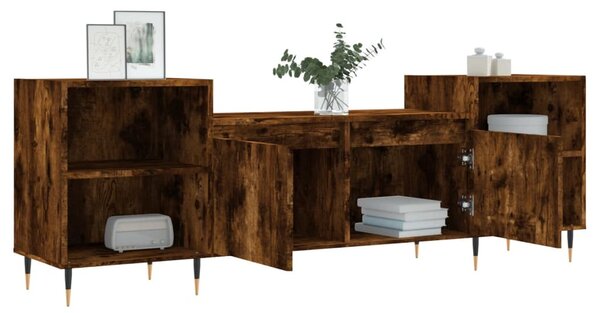 Füstös tölgy színű szerelt fa TV-szekrény 160x35x55 cm