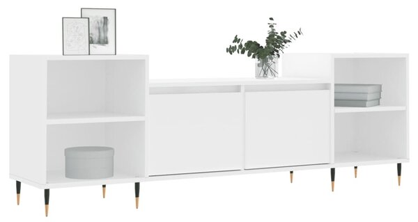 Fehér szerelt fa TV-szekrény 160 x 35 x 55 cm