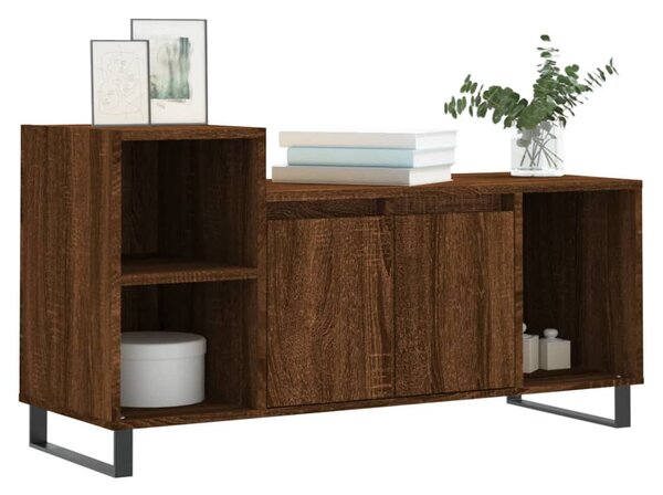 Barna tölgyszínű szerelt fa TV-szekrény 100x35x55 cm