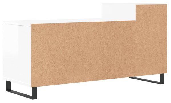 Fehér magasfényű szerelt fa TV-szekrény 100x35x55 cm