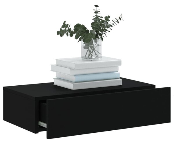 Fekete TV-szekrény LED-lámpákkal 60x35x15,5 cm