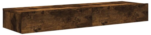 2 db füstös tölgy színű TV-szekrény LED fénnyel 60x35x15,5 cm
