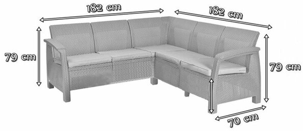 Corfu relax műrattan kerti sarokgarnitúra