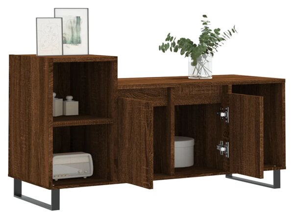 Barna tölgyszínű szerelt fa TV-szekrény 100x35x55 cm