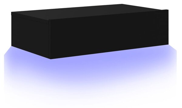 Fekete TV-szekrény LED-lámpákkal 60x35x15,5 cm