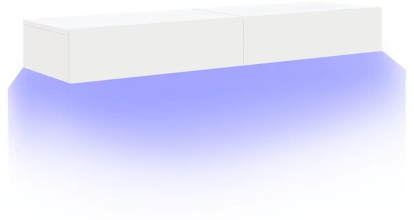 2 db fehér TV-szekrény LED-lámpákkal 60x35x15,5 cm