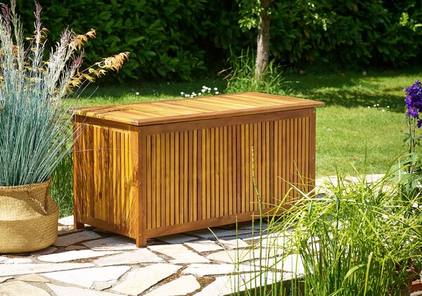 ACACIA fa tárolódoboz, 117x50x59cm, természetes barna Jurhan