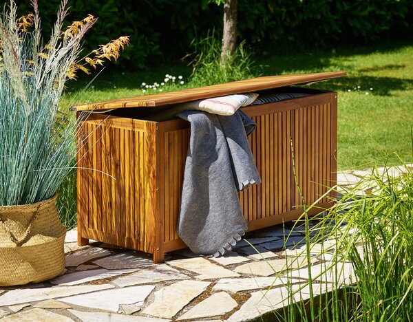ACACIA fa tárolódoboz, 117x50x59cm, természetes barna Jurhan