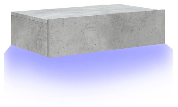 Betonszürke TV-szekrény LED-lámpákkal 60x35x15,5 cm