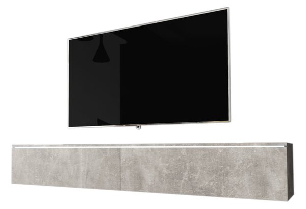 MENDES D 180 TV asztal, 180x30x32, beton + LED