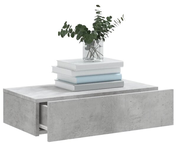 Betonszürke TV-szekrény LED-lámpákkal 60x35x15,5 cm