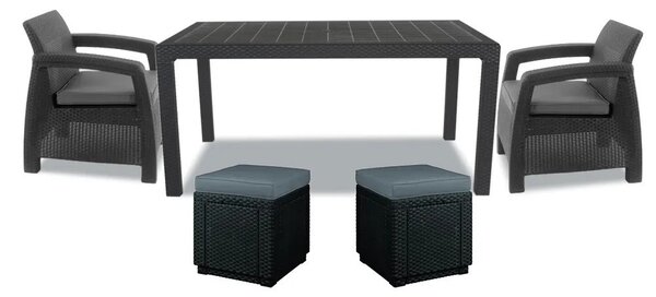 Corfu duo cube kerti bútor garnitúra