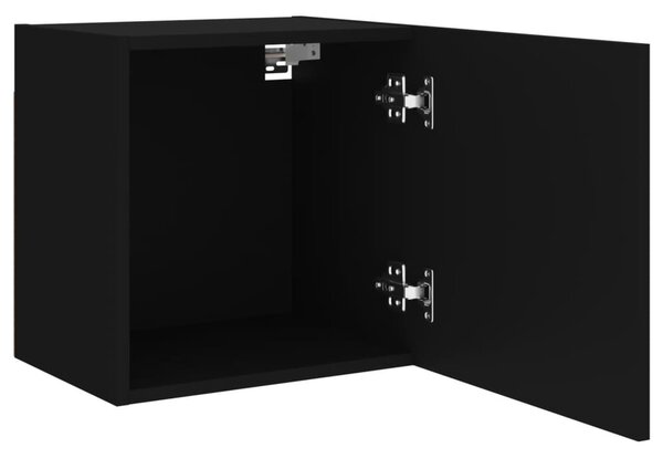 2 db fekete szerelt fa fali TV-szekrény 40,5 x 30 x 40 cm