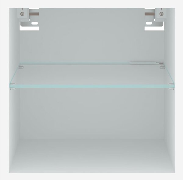 Fehér falra szerelhető TV-szekrény LED-lámpákkal 30x28,5x30 cm