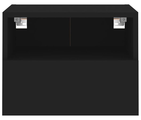 2 db fekete szerelt fa fali TV-szekrény 40 x 30 x 30 cm