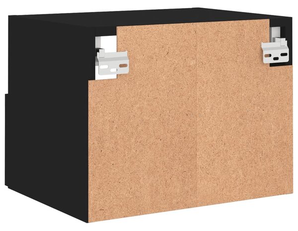 2 db fekete szerelt fa fali TV-szekrény 40 x 30 x 30 cm