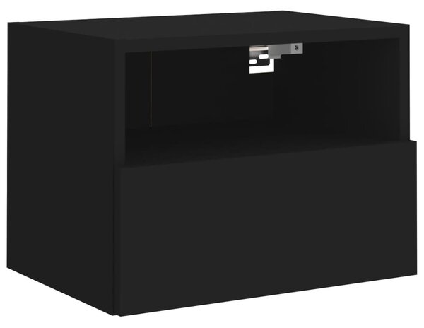 2 db fekete szerelt fa fali TV-szekrény 40 x 30 x 30 cm