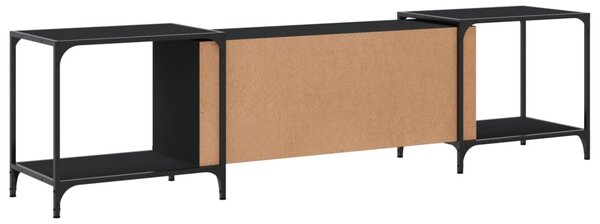 Fekete szerelt fa TV-szekrény 203 x 37 x 50 cm
