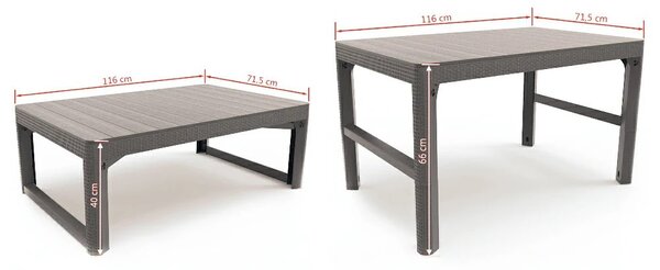 Lyon rattan kerti asztal