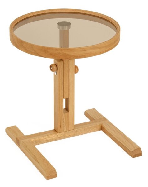 Opus üveg dohányzóasztal, tölgy, 40 cm