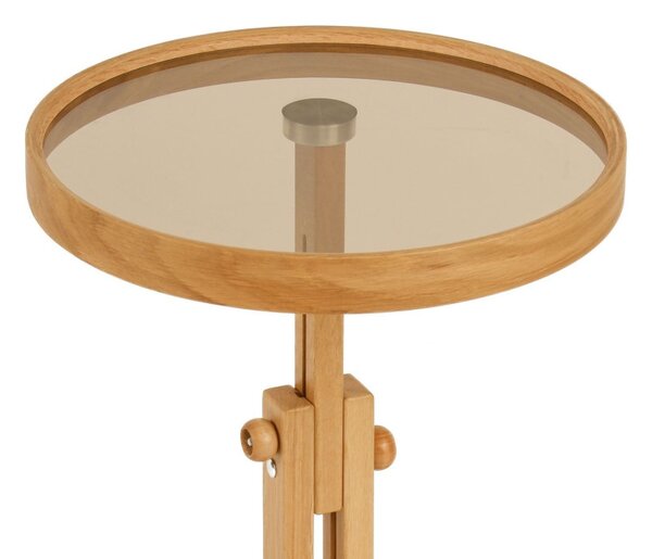 Opus üveg dohányzóasztal, tölgy, 40 cm