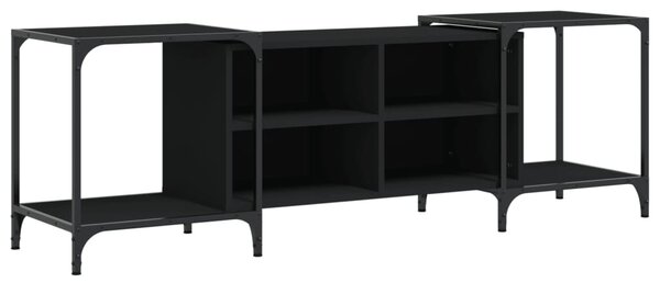 Fekete szerelt fa TV-szekrény 153 x 37 x 50 cm