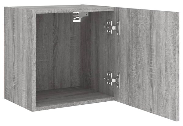 2 db szürke sonoma szerelt fa fali TV-szekrény 40,5x30x40 cm