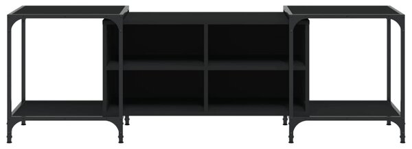Fekete szerelt fa TV-szekrény 153 x 37 x 50 cm