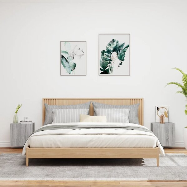 2 db szürke sonoma szerelt fa fali TV-szekrény 40,5x30x40 cm