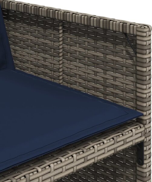 VidaXL 9 db szürke polyrattan kerti étkezőgarnitúra párnákkal