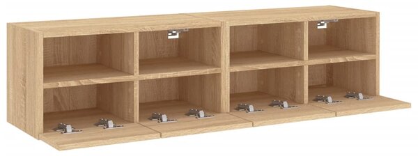 2 db sonoma tölgy színű szerelt fa fali TV-szekrény 60x30x30 cm