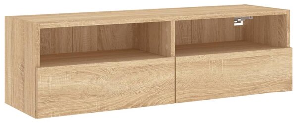 Sonoma tölgyszín szerelt fa fali TV-szekrény 100 x 30 x 30 cm