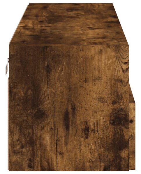 Füstös tölgy színű szerelt fa fali TV-szekrény 100 x 30 x 30 cm