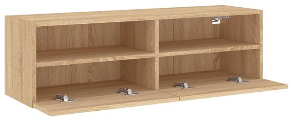 Sonoma tölgyszín szerelt fa fali TV-szekrény 100 x 30 x 30 cm