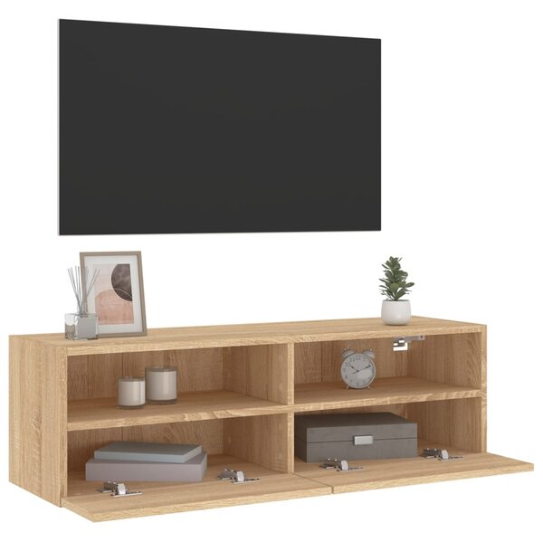 Sonoma tölgyszín szerelt fa fali TV-szekrény 100 x 30 x 30 cm