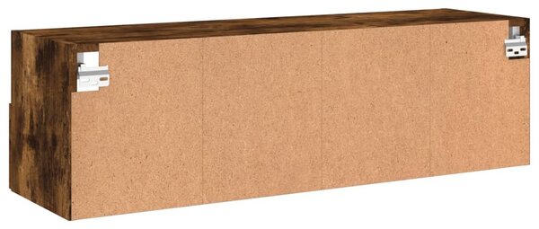 Füstös tölgy színű szerelt fa fali TV-szekrény 100 x 30 x 30 cm