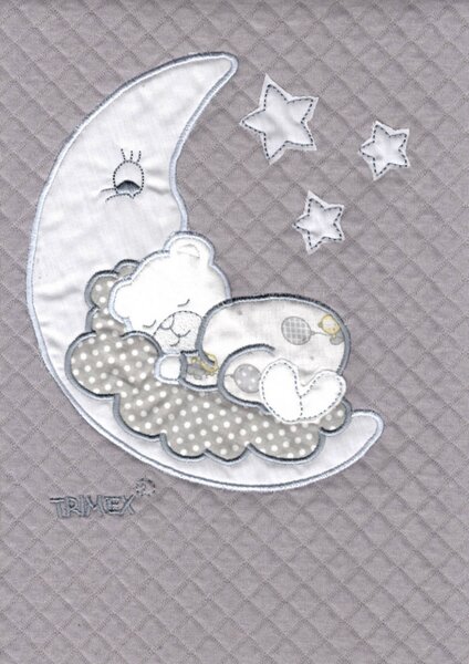 Trimex pamut babapléd - szürke holdas maci