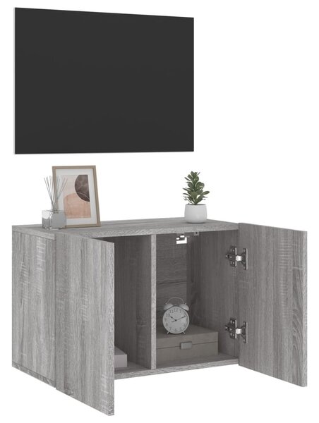 Szürke sonoma színű falra szerelhető TV-szekrény 60 x 30 x 41cm