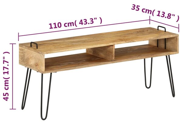 Tömör mangófa TV-állvány 110 x 35 x 45 cm