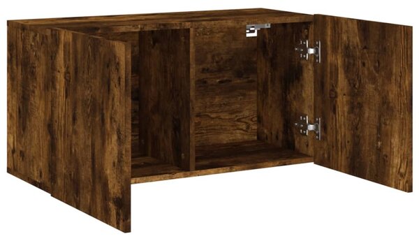 Füstös tölgy színű falra szerelhető TV-szekrény 80x 30 x 41 cm