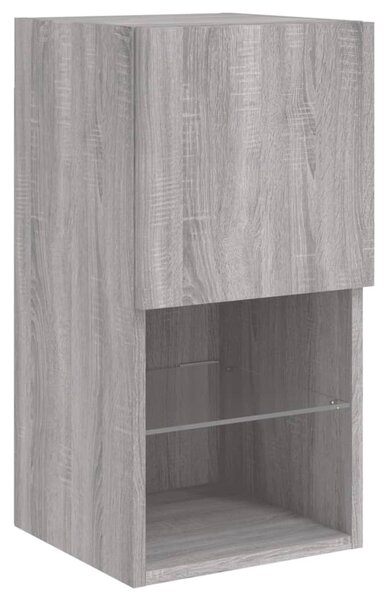 Szürke sonoma TV-szekrény LED-lámpákkal 30,5 x 30 x 60 cm