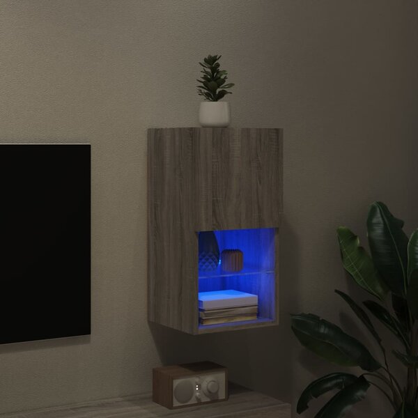 Szürke sonoma TV-szekrény LED-lámpákkal 30,5 x 30 x 60 cm