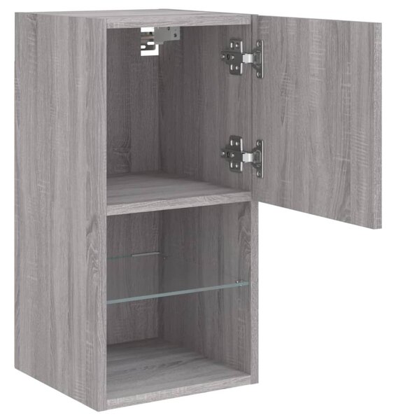 Szürke sonoma TV-szekrény LED-lámpákkal 30,5 x 30 x 60 cm