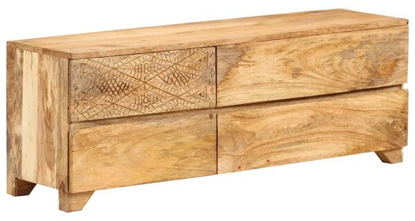 Tömör mangófa TV-szekrény 110 x 30 x 40 cm