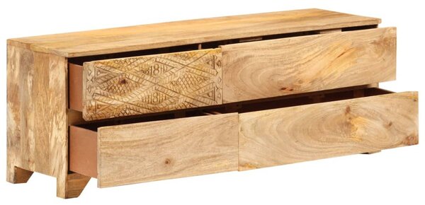 Tömör mangófa TV-szekrény 110 x 30 x 40 cm