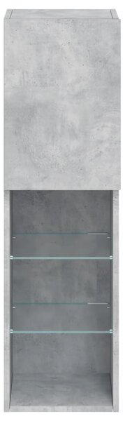 2 db betonszürke TV-szekrény LED-ekkel 30,5 x 30 x 102 cm