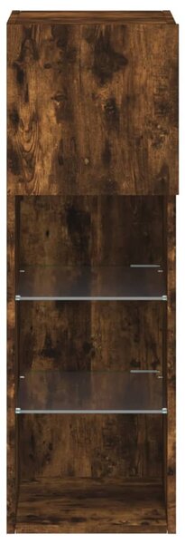 Füstös tölgy színű TV-szekrény LED-világítással 30,5x30x90 cm